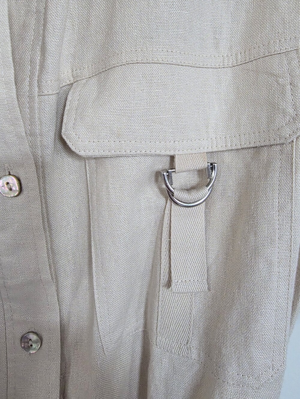 Zara Linen Blend Belted Utility Romper - Picture 4 of 7